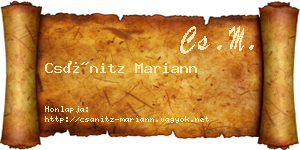 Csánitz Mariann névjegykártya