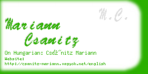 mariann csanitz business card